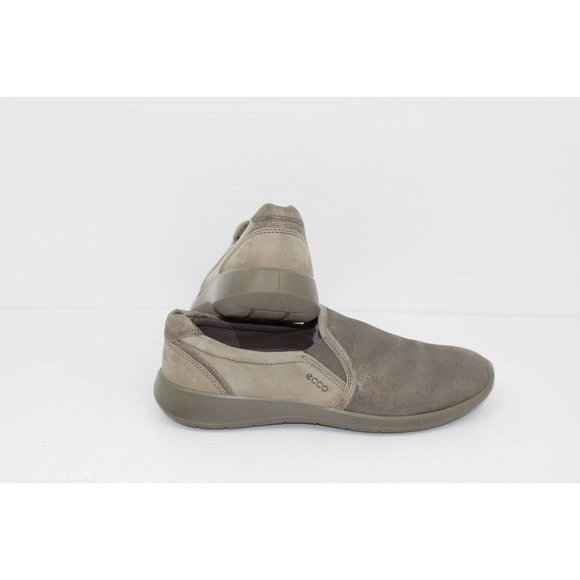 Ecco Soft 5 Slip On Shoes Women's 40 Gray Metallic Leather Cushioned Round Toe - Picture 3 of 14